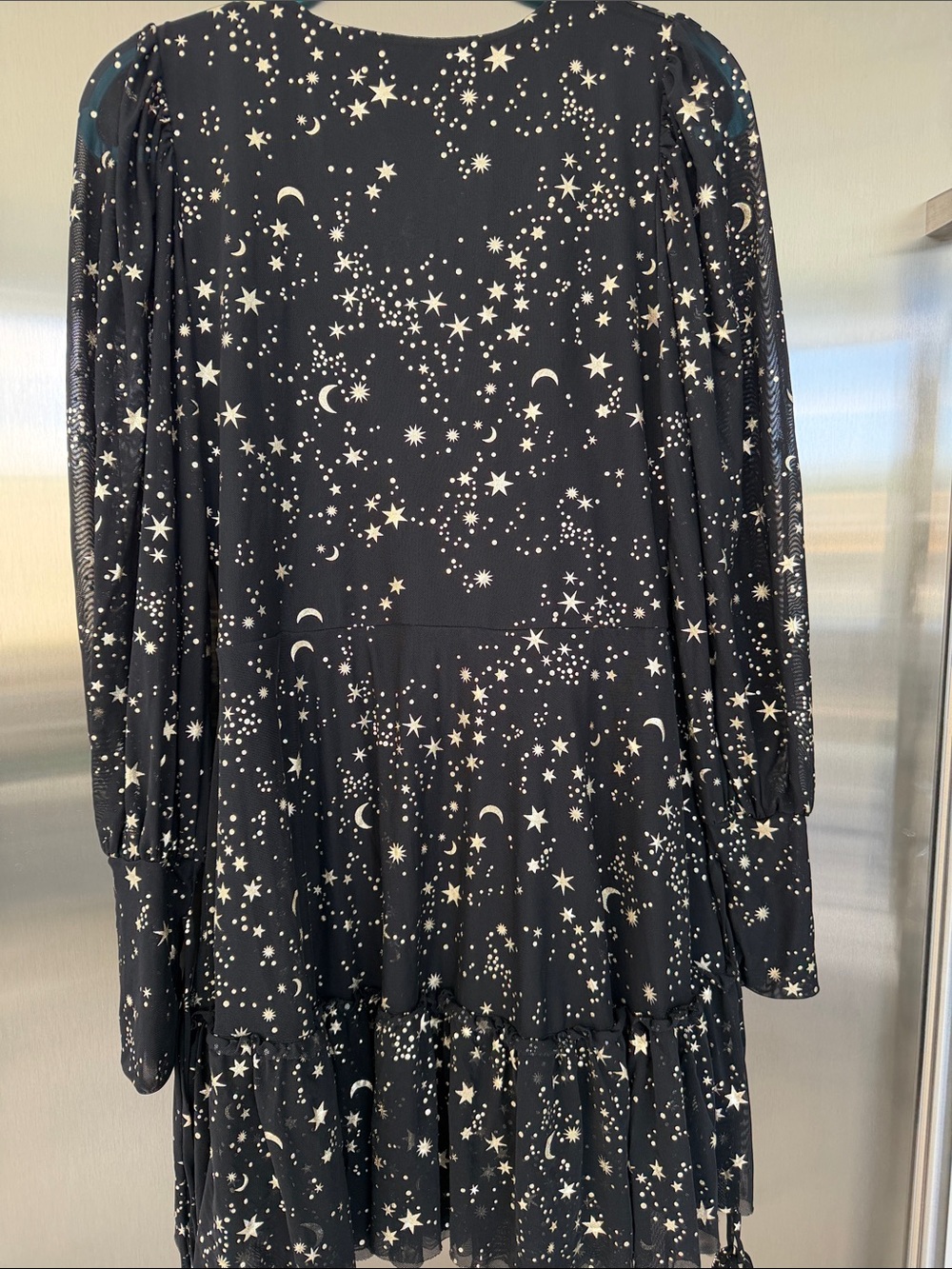 Blackmilk gold foil  Star & Moon Print Long Sleeve Dress - Picture 2 of 2